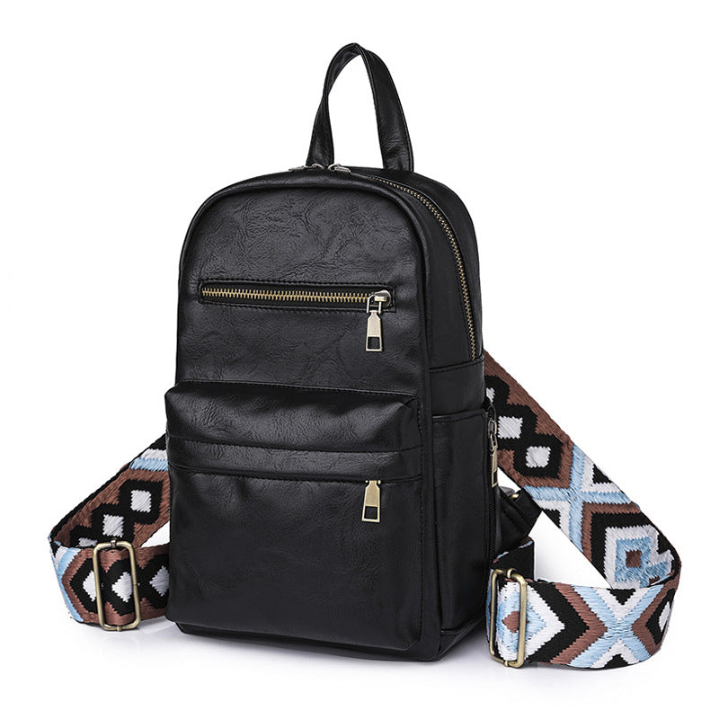 Wholesale PU Retro Solid Color Ladies Backpack